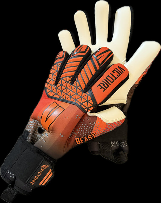Victoire Black, Orange, White Neoprene Goalkeeper Gloves