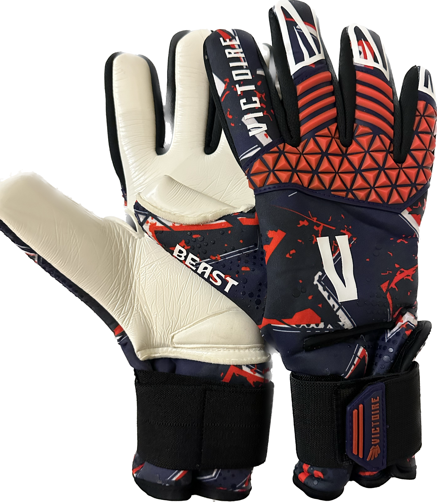 Victoire Black, white, red Neoprene Goalkeeper Gloves