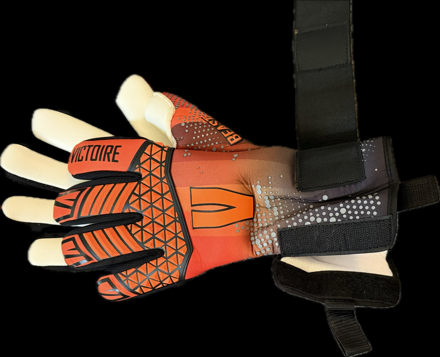 Victoire Black, Orange, White Neoprene Goalkeeper Gloves