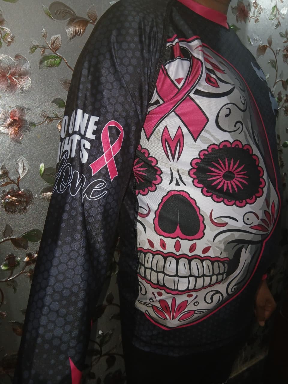 Proline Sugar Skull Cancer Awareness Jersey Long Sleeve