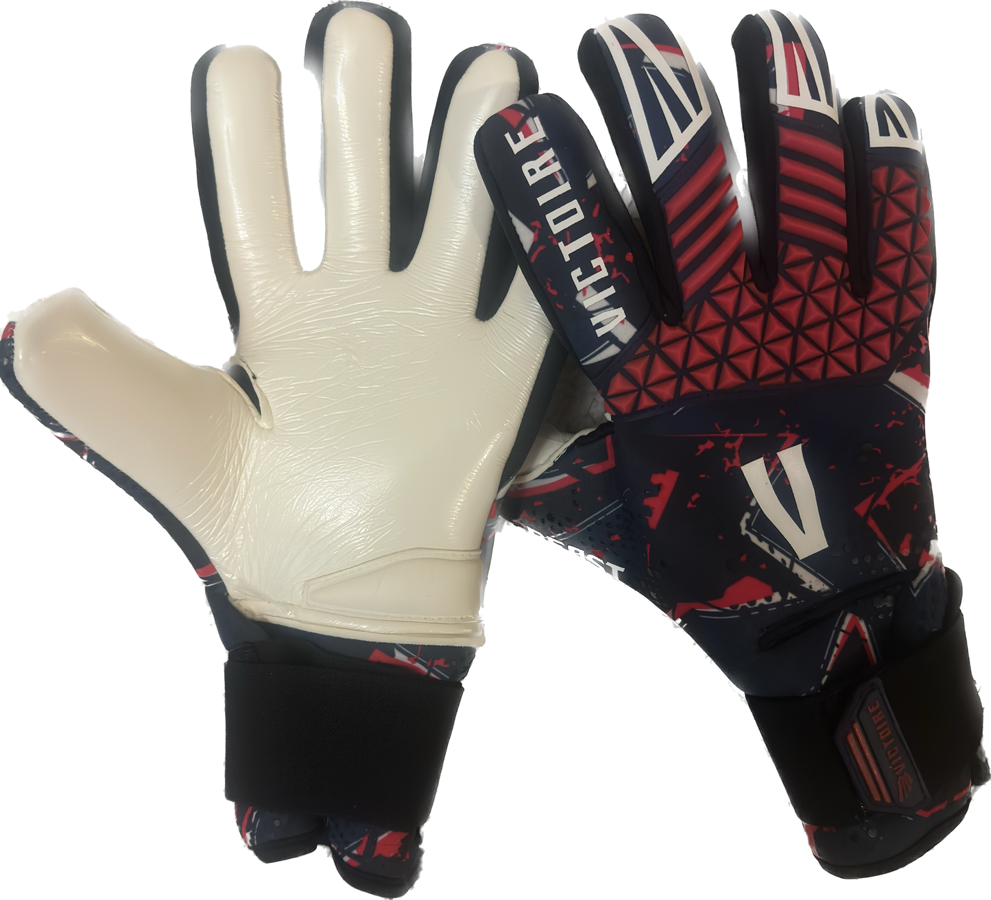 Victoire Black, white, raspberry Neoprene Goalkeeper Gloves