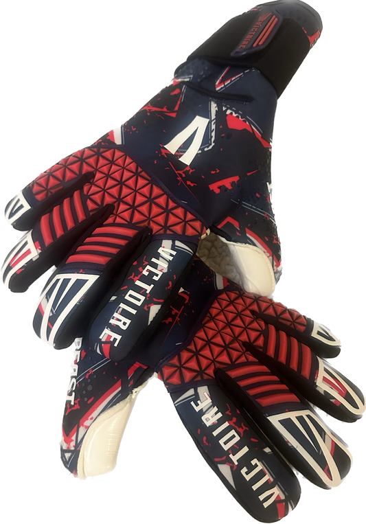 Victoire Black, white, raspberry Neoprene Goalkeeper Gloves