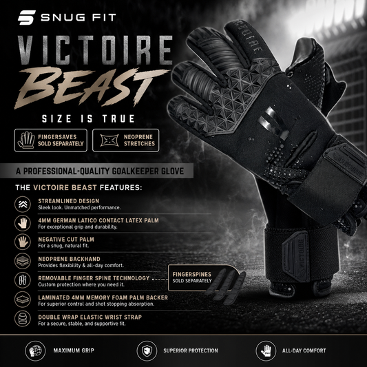 Victoire “Beast” Blackout Neoprene Goalkeeper Gloves