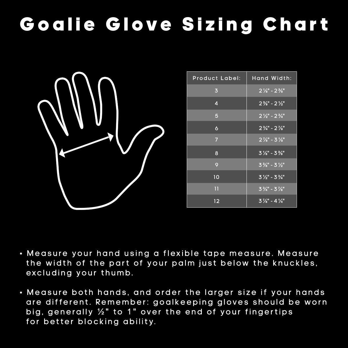 Please use this when sizing your gloves 