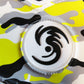 Black and yellow goalkeeper gloves icon