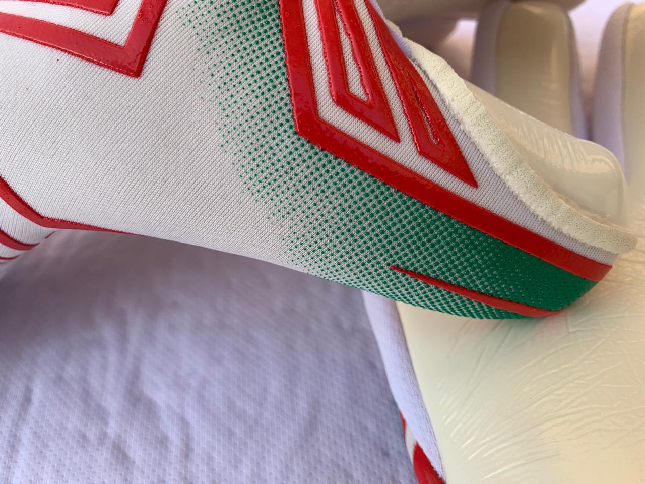 Victoire White/Green, Red, Neoprene Goalkeeper Gloves